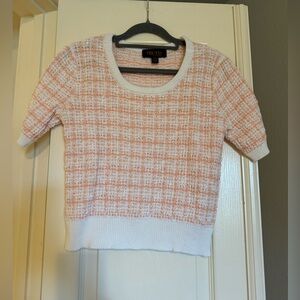 Truth by Republic Knit Top in Peach and White